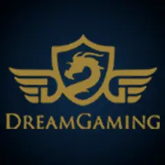 โลโก้ Dream Gaming ลายมังกรสีทอง ในแถบค่ายเกม