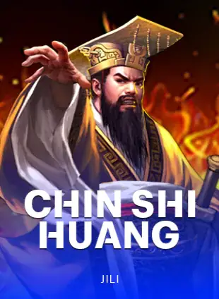 ปกเกมสล็อต Chin Shi Huang ป้าย JILI ภาพจักรพรรดิจีนโบราณบนพื้นสีเข้ม ประกอบหน้ารีวิวคาสิโน