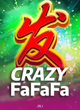 ปกเกมสล็อต Crazy FaFaFa ป้าย JILI ภาพตัวอักษรจีนสีแดงบนพื้นเขียว ประกอบหน้ารีวิวคาสิโน