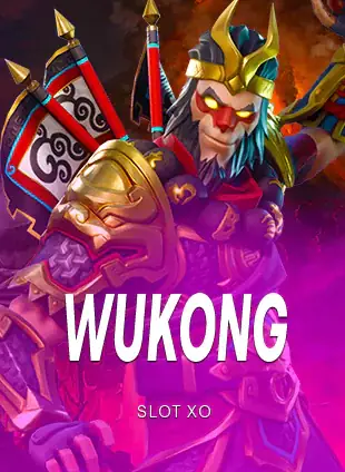 ปกเกมสล็อต Wukong ป้าย SLOT XO ภาพลิงนักรบสวมเกราะธงแดง ในรายการสล็อต