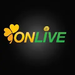 โลโก้ ONLIVE สีเขียวทอง ในแถบค่ายเกม