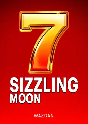 ปกเกมสล็อต Sizzling Moon ป้าย WAZDAN ภาพเลขเจ็ดสีทองบนพื้นแดง ในรายการสล็อต